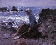 Nicolae Grigorescu Fisherwoman of Granville oil on canvas